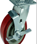8" inch Caster Wheel 661 Lbs - Stainless steel fork - PU - Top Plate Mount