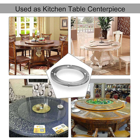 8 Inch Lazy Susan Hardware Heavy Duty Aluminum Turntable Bearing Silver Rotating Swivel Plate used on kitchen tables