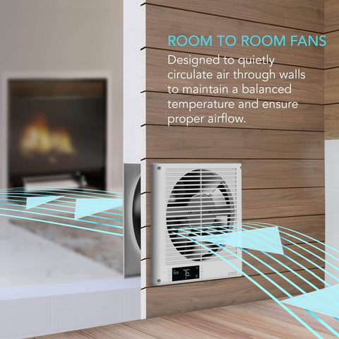 Room To Room AC Infinity 8 Inch Through The Wall Fan With Reversible Airflow And Temperature Controller Digital 10 Speed Quiet Ventilation For In Wall Kitchen Laundry Room And Workshop, installed view