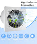 Beefy 8 Inch Exhaust Fan 735 CFM Wall Mounted Ventilation Blower For Ceiling Bathroom Attic Window Basement Use 110V 80W