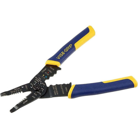 8-Inch Wire Stripper And Crimper With ProTouch Grip, Cuts 10-22 AWG, Pliers Style Nose For Pulling And Looping Wire, Induction Hardened Cutting Edge
