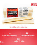 Versatile 8 Inch Wood Shims Set For DIY Projects And Home Improvement By Nelson, 24 Pack showcased with packaging