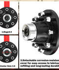 2-Pack Heavy-Duty Shipping Container Wheel Kit With 8 Lug Bolt-On Spindle For Up To 40ft Containers, 15000 Lb Capacity Per Set