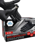 8 Mil Powder Free Nitrile Diamond Textured Gloves Heavy Duty XL 100 Pack showing gloves in use with wrench