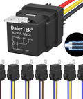 8 Pack 12V SPDT Relay Kit With Built In Diode And 12 AWG Harness Socket 30A 40A Heavy Duty Waterproof Relay For Car Boat Marine 5 Pin 12 Volt Relay High Current Automotive Relay Replacement