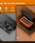8 Pack High Capacity 3600mWh AA Li-ion Rechargeable Batteries With Charger stored in a drawer with lid open