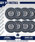 8 Pack 5 Inch Shopping Cart Replacement Wheels Kit With Double Ball Bearing TPU Silent Casters Screws Included heavy duty