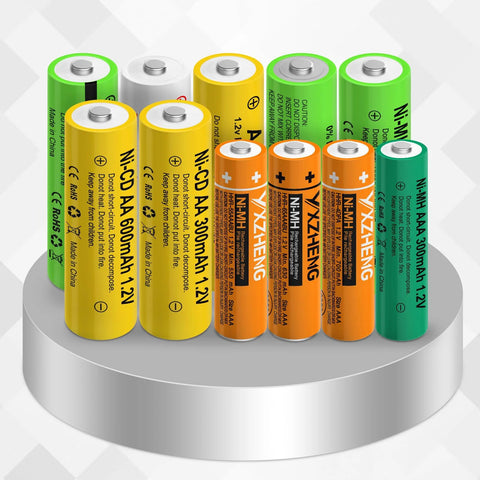 8 Pack AAA NiMH Rechargeable Battery 1.2V 300mAh For Outdoor Solar Lights displayed on a platform
