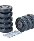 8 Pack 5 Inch Shopping Cart Replacement Wheels Kit With Double Ball Bearing TPU Silent Casters Screws Included Grey