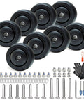 Eight Pack Luggage Wheels Replacement Set Compatible With Most Suitcases Spinners Rolling Duffels And Carry Ons 38mm Diameter