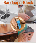 8 Pack Sandpaper Blocks With Grits 60 80 120 220 Washable Reusable Sponges cleaning metal and wood surfaces