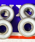 8-Pack Skateboard Ball Bearing Sealed - PTFE Seals in a row, showing 608-2TS bearings with dual PTFE seals.