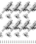 Pack Of 8 4 Inch 304 Stainless Steel Slide Bolt Latches Sliding Lock For Doors Gates Windows Cabinets And Sheds Includes 48 Screws