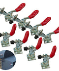 Small Quick Release Horizontal Toggle Clamp 60 Lbs 27 Kg 8 Pack GH 201 Red Non Slip Clamp Tool Kit for Woodworking and Metalworking