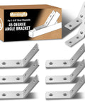 8 Piece 45 Degree Angle Brackets for 1-5/8 Inch Strut Channels with Four Hole Corner Braces Galvanized Steel 7/32 Inch Thick Delivering Durable Corrosion Resistant Framing Connectors for Fast Reliable Installations