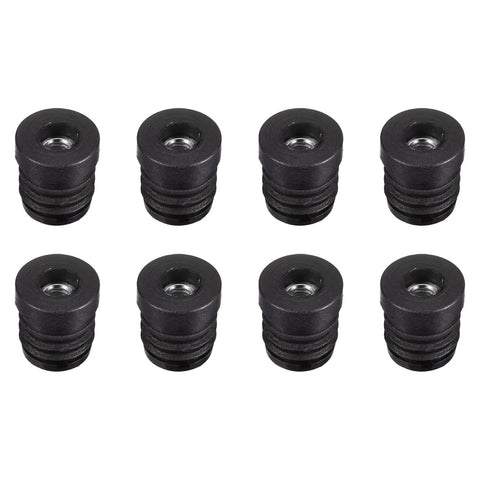 8 Piece Set Round Tube Inserts With M6 Thread For 19mm Diameter Round Tubes Black Plastic Plug Caster End Caps And Furniture Leg Plugs
