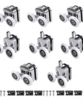 8 Piece Shower Door Roller Set, 23mm Aluminum Alloy Replacement Rollers for 4 to 6mm Glass Doors with Anti Collision Block and Screws