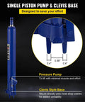 Beefy 8 Ton Hydraulic Long Ram Jack With Single Piston Pump And Clevis Base For Garage And Shop Cranes Engine Lifts Blue