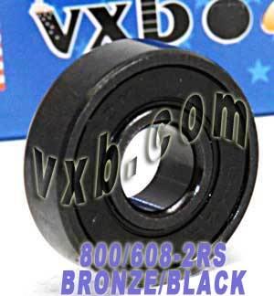 800 608-2RS Black Skateboard/Inline Skate/Rollerblade/Hockey Bearings - VXB Ball Bearings