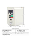 Side view of 1.5kW VFD Inverter for CNC Air Cooled Spindle Motor 800W ER11 with dimensions and technical specifications