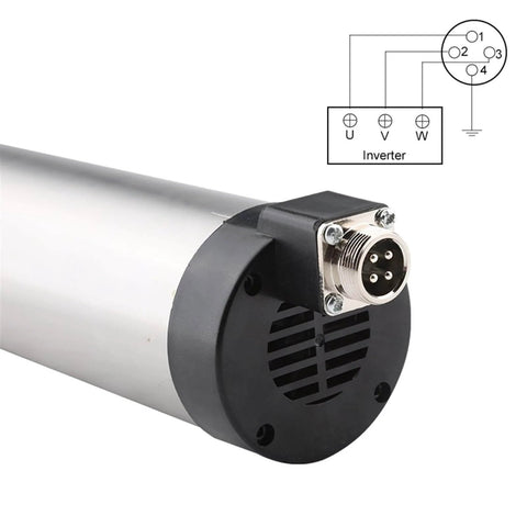 Air Cooled Spindle Motor 800W 220V 380V Milling Spindle With ER11 Collet 65 By 188mm showing connection port and diagram