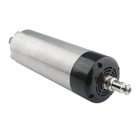 800W CNC Spindle For Hobbyists And Pros, 220V And 380V Circular Air Cooled ER11 65mm, showing side view with metallic finish