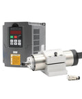Beefy 800W ER11 Air Cooled Spindle Motor With 65mm Mount and 1.5kW VFD Inverter shown in CNC setup