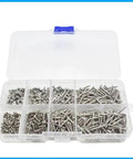 800 Pieces M2 Self Tapping Screws Set In Carbon Steel Nickel Plated Cross Countersunk Head Assorted Fasteners In Resealable Box