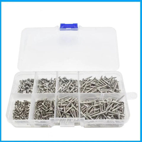 800 Pieces M2 Self Tapping Screws Set In Carbon Steel Nickel Plated Cross Countersunk Head Assorted Fasteners In Resealable Box