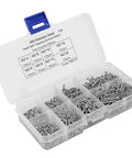 800 Pieces M2 Self Tapping Screws Set In Carbon Steel Nickel Plated Cross Countersunk Head Assorted Fasteners In Resealable Box