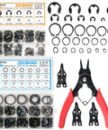 All In One C Clip And E Clip Retaining Ring Kit With 800 Pieces External Circlip Assortment M4 To M28 And One Point Five To Ten Mm Sizes