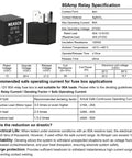 12V Pre Wired Fuse Relay Box With Two 4 Pin 80A Relays And Six ATC ATO Blade Fuses, relay specifications chart.