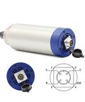 80mm 1.5kW ER16 Air Cooled CNC Spindle With Beefy Four P4 Bearings, 0.01mm Runout, Aluminum Housing, 220V, wiring diagram included.