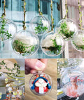Image showing 10 Pcs 3.14 inch Filling Transparent Plastic Decorative Call DIY Craft Ball Transparent Ball Christmas, Birthday, Wedding, Party and Home Decoration Ornaments ((3.14"/80mm)) with various fillings like flowers and figurines for decoration.