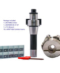 80mm Face End Mill Cutter With 3.15 Inch Diameter And 6 Flutes Indexable CNC Shell Cutter For Boss Grade Precision Aluminum And Steel Machining Includes R8 Arbor Seven Sixteenths By Twenty Thread Ten APMT1604 Carbide Inserts And T15 Wrench