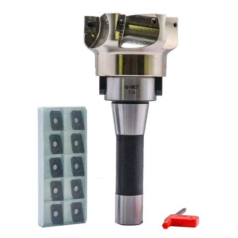 80mm Face End Mill Cutter With 3.15 Inch Diameter And 6 Flutes Indexable CNC Shell Cutter For Boss Grade Precision Aluminum And Steel Machining Includes R8 Arbor Seven Sixteenths By Twenty Thread Ten APMT1604 Carbide Inserts And T15 Wrench