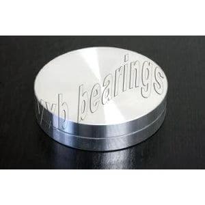 80mm Lazy Susan Aluminum Bearing for Glass Turntable on a dark surface, polished silver finish.