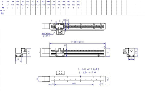 Technical diagram of 80mm Mini Linear Motion Actuators Lead Screw with Motor Effective Stroke Length for DIY CNC Router Parts X Y Z Linear (80MM)
