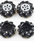 Premium 80mm Mecanum Wheel for AGV Robot Car Chassis, Omni Directional Tire with 4pcs Metal 6mm Coupling Motor Connector