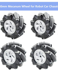 Four Premium 80mm Mecanum Wheels for AGV Robot Car Chassis, Omni Directional Tire with Metal Coupling for DIY Projects