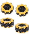 Omni Directional Mecanum Wheel Kit For DIY Smart Robot Cars, 80mm rubber coated wheels, set of four for multidirectional movement