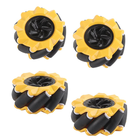 Omni Directional Mecanum Wheel Kit For DIY Smart Robot Cars, 80mm rubber coated wheels, set of four for multidirectional movement