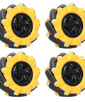 Omni Directional Mecanum Wheel Set For Robots 3.1 Inch 80 Mm Two Pairs DIY Robot Car Projects And Science Kits Yellow Black