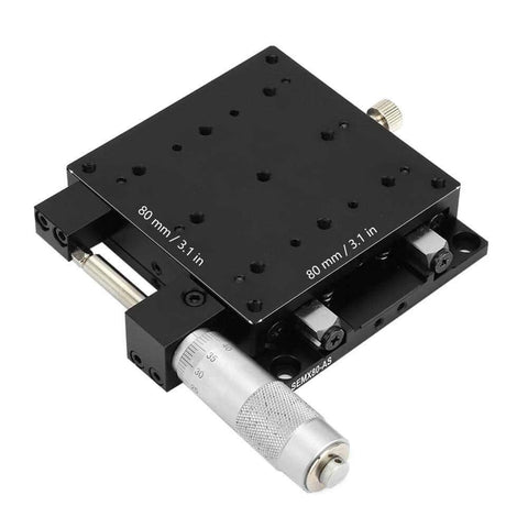 SEMX80-the Linear Step, 80x80mm X Axis Manual Precision Linear Stage Precision Translation Stage Macro Track, black design