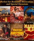 Collage showcasing uses of Flameless LED Tealight Candles Set With Rose Petals for Romantic Date Night Table Decor in various settings.