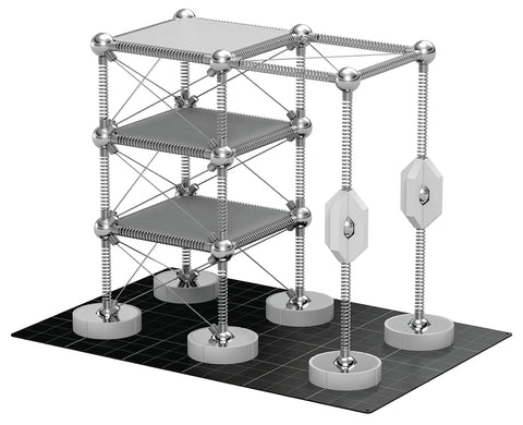 Structural Kit 2 Magnetic Modular System For Engineering And Architecture Education With 145 Pieces model of beams and columns.