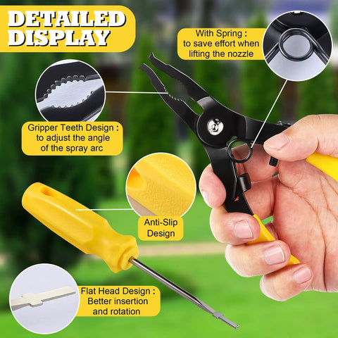 Detailed features of All In One Sprinkler Head Removal Tool Set For Rain Bird 1800 And 5000 Series Pop Up Heads, Easy Lift And Hold.