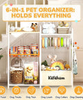 All In One Dog Toy Storage Organizer For Living Room With Toy Shelf Collar Rod Can Dispenser And Leash Holder Multi Functional Dog Basket Perfect Puppy Essentials Box For Toys Treats And Accessories