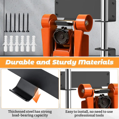 Floor Jack Stand Wall Mount Rack Organizer For Car Hydraulic Trolley Jacks And Stands, heavy-duty steel mount display
