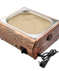 Authentic Turkish Copper Electric Hot Sand Coffee Maker For 110V To 220V, Medium Size, copper finish, electric cord visible